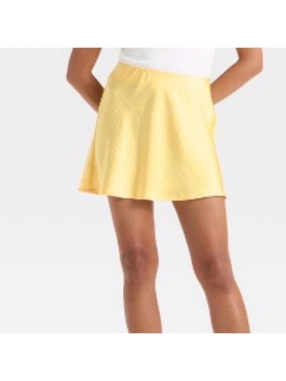 Soft Yellow Mini Skirt - Flowy A-Line